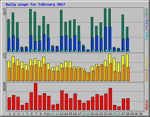 Daily usage for February 2017