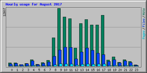 Hourly usage for August 2017